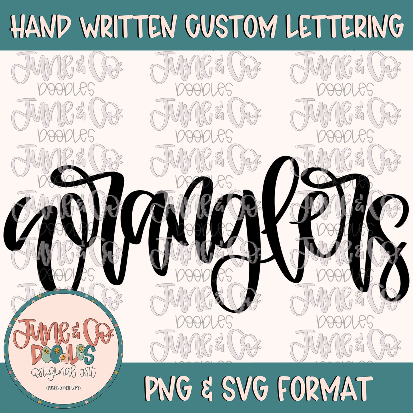 Wranglers Mascot Lettering PNG| Team Spirit Sublimation File| Sports Team SVG| Hand Lettered Printable Art| Instant Download