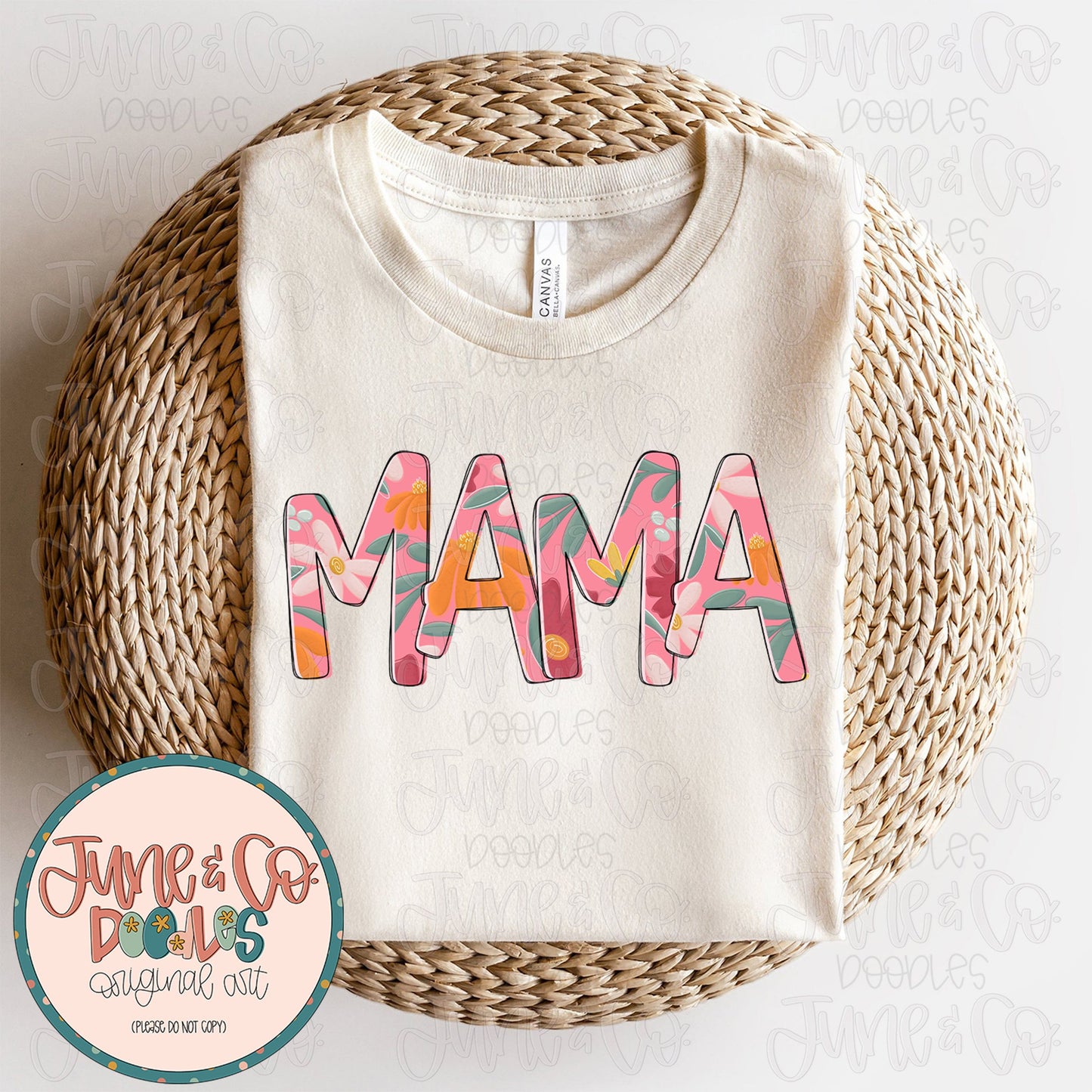 Pink Floral Mama and Mini PNG Bundle| Mom And Me Sublimation File| Mother's Day Shirt Design| Hand Lettered Printable Art| Instant Download