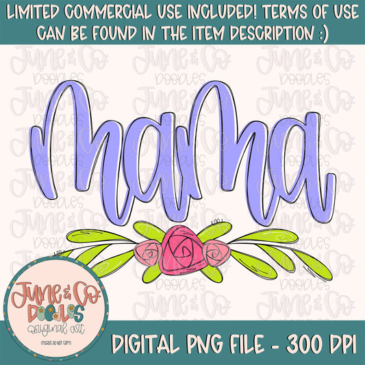 Purple Mama Lettering PNG| Floral Mom Sublimation File| Mother’s Day Shirt Design| Hand Lettered Printable Art| Instant Download