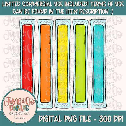 Boys Neon Popsicles PNG| Boys Summer Sublimation File| Bright Popsicle Shirt Design| Hand Sketched Printable Art| Instant Download