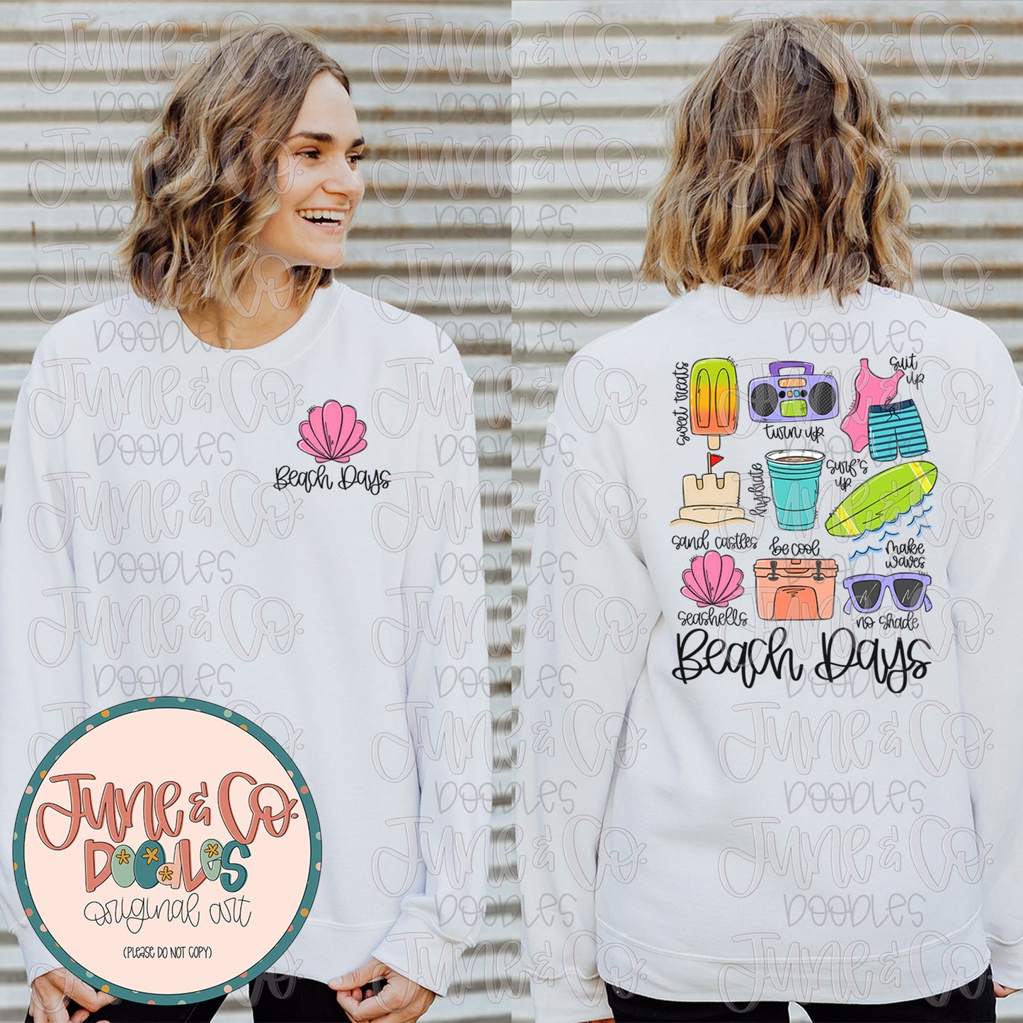 Beach Days PNG| Beach Things Sublimation File| Summer Time Doodles| Beach Fun Shirt Design| Hand Lettered Printable Art| Instant Download