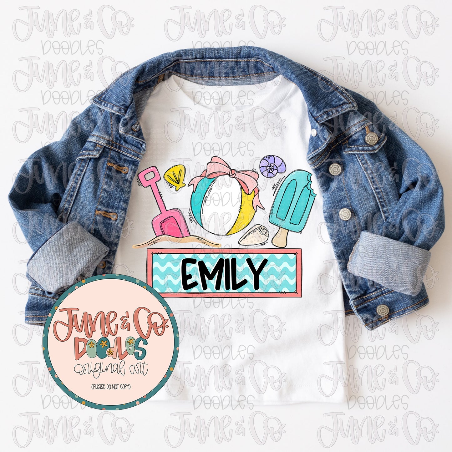 Beach Things With Name Plate PNG- Girl| Summer Time Sublimation File| Beach Vacation Shirt Design| Printable Art| Instant Download