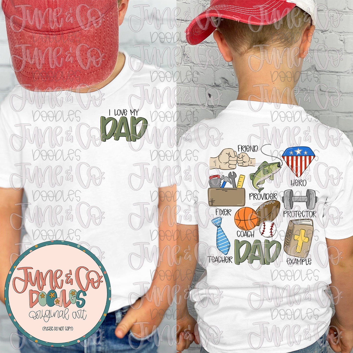 Dad Things PNG| Father's Day Sublimation File| Father And Son Shirt Design| Hand Sketched Printable Art| Instant Download