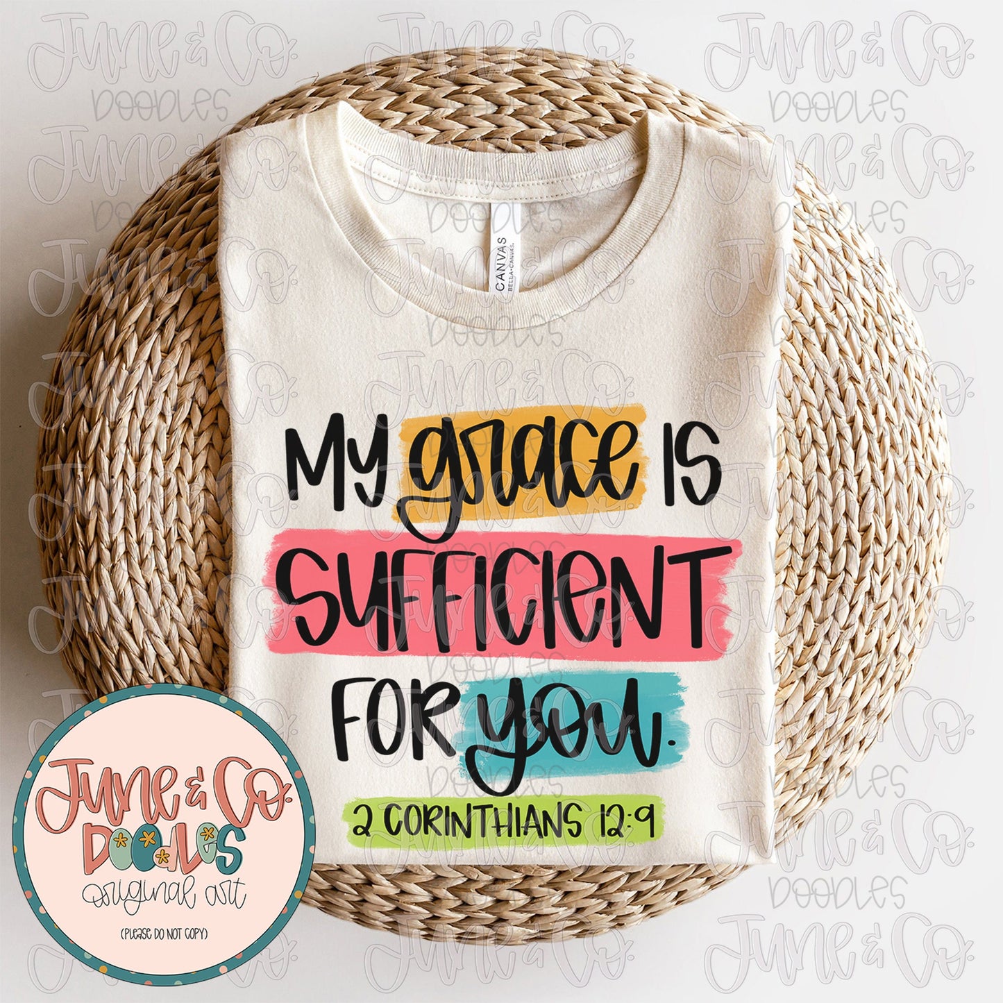 My Grace Is Sufficient For You PNG| 2 Corinthians 12:9 Sublimation File| Bible Verse Shirt Design| Faith Printable Art| Instant Download