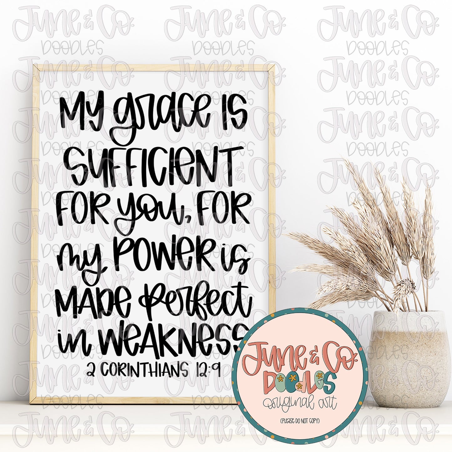 My Grace Is Sufficient Lettering PNG| 2 Corinthians 12:9 SVG| Bible Verse Shirt Design| Faith Printable Art| Instant Download