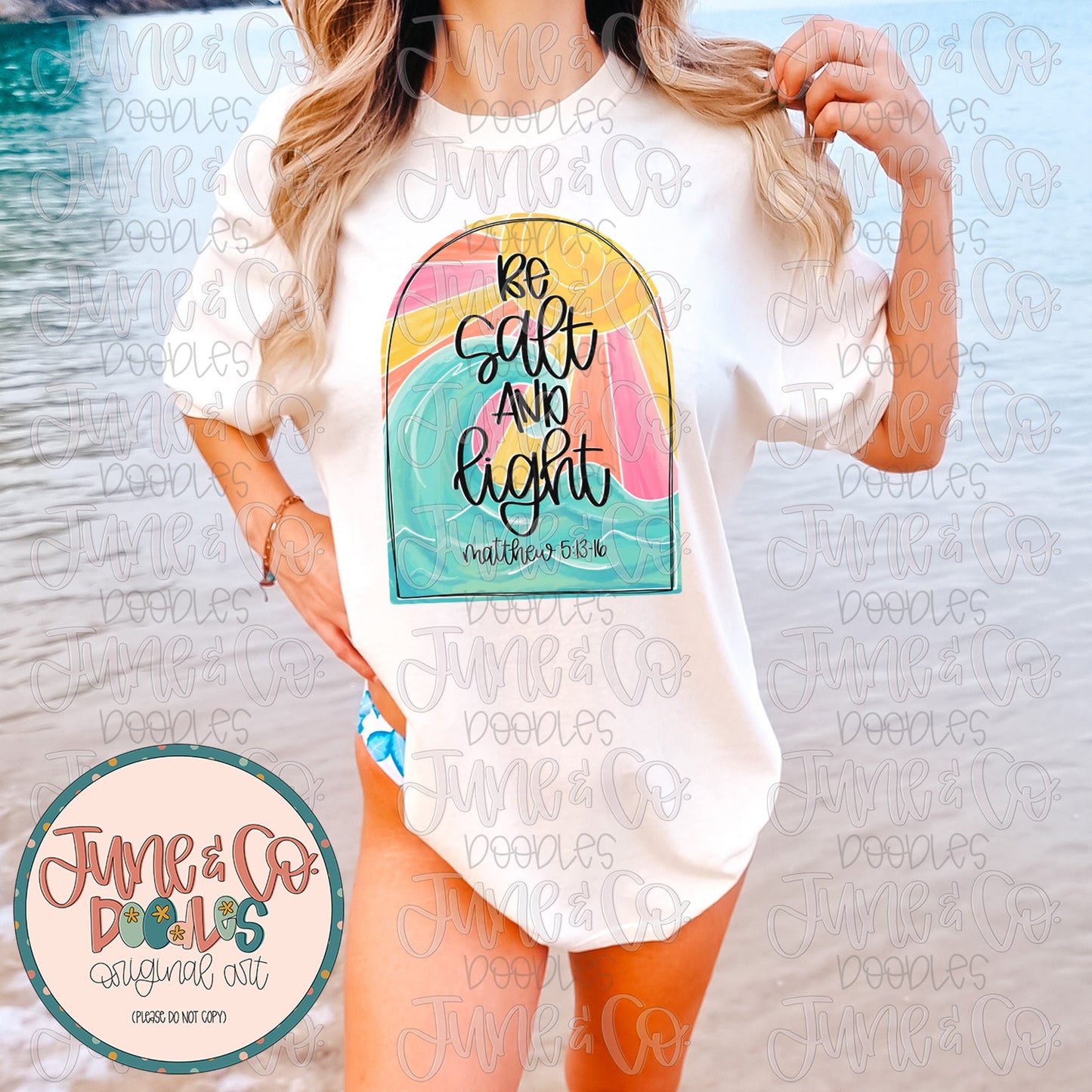 Be Salt And Light PNG| Summer Faith Sublimation File| Beachy Bible Verse Shirt Design| Hand Lettered Printable Art| Instant Download