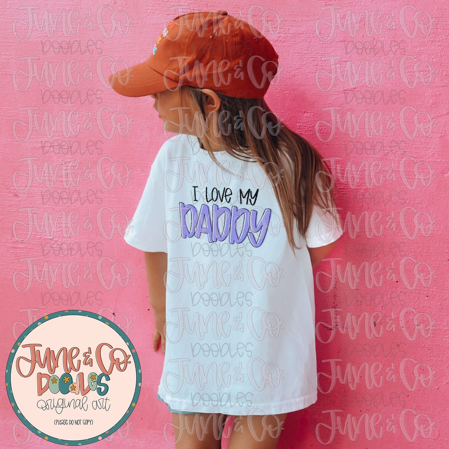 I Love My Daddy Purple PNG| Father's Day Sublimation File| Little Girls Shirt Design| Hand Lettered Printable Art| Instant Download