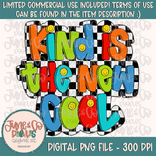 Kind Is The New Cool PNG| Boys Be Kind Sublimation File| Inspirational Shirt Design| Hand Lettered Printable Art| Instant Download