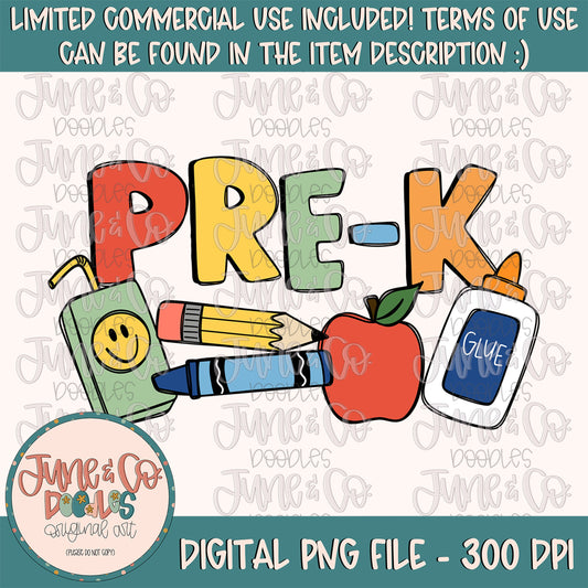 Boys Pre-K Doodles PNG| Boy Back To School Sublimation File| Elementary School Pre-School Shirt Design| Printable Art| Instant Download