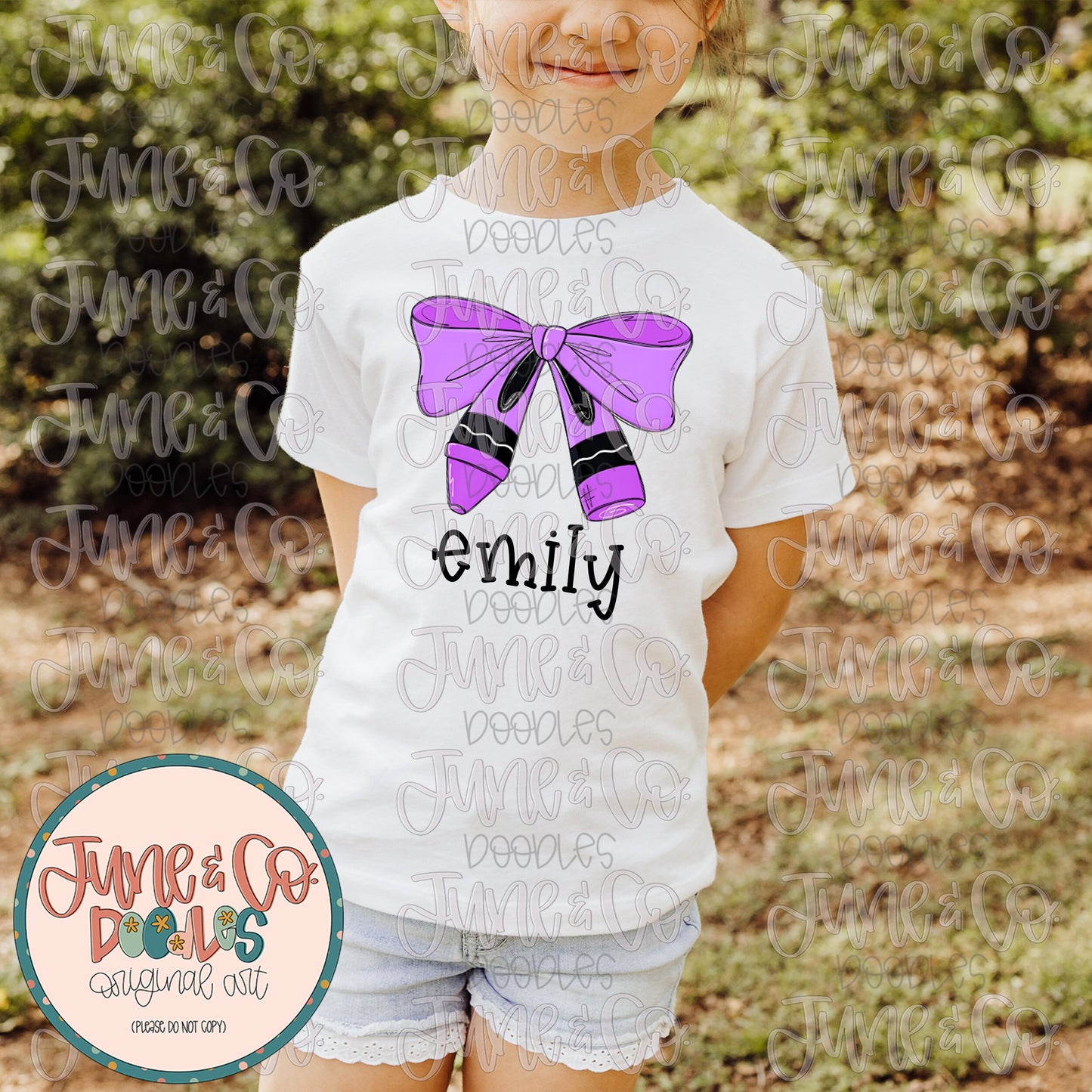 Purple Crayon Bow PNG| Girly Back To School Sublimation File| Coquette Teacher Shirt Design| Hand Sketched Printable Art| Instant Download