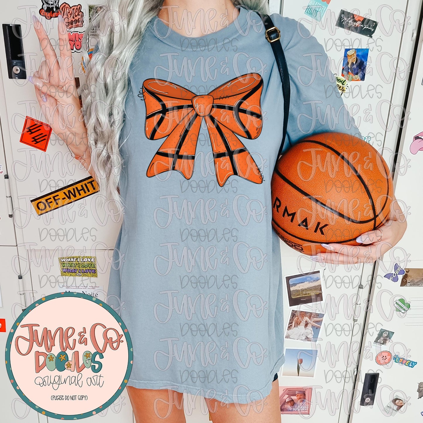 Basketball Bow PNG| Coquette Basketball Sublimation File| Girly Game Day Shirt Design| Hand Sketched Printable Art| Instant Download