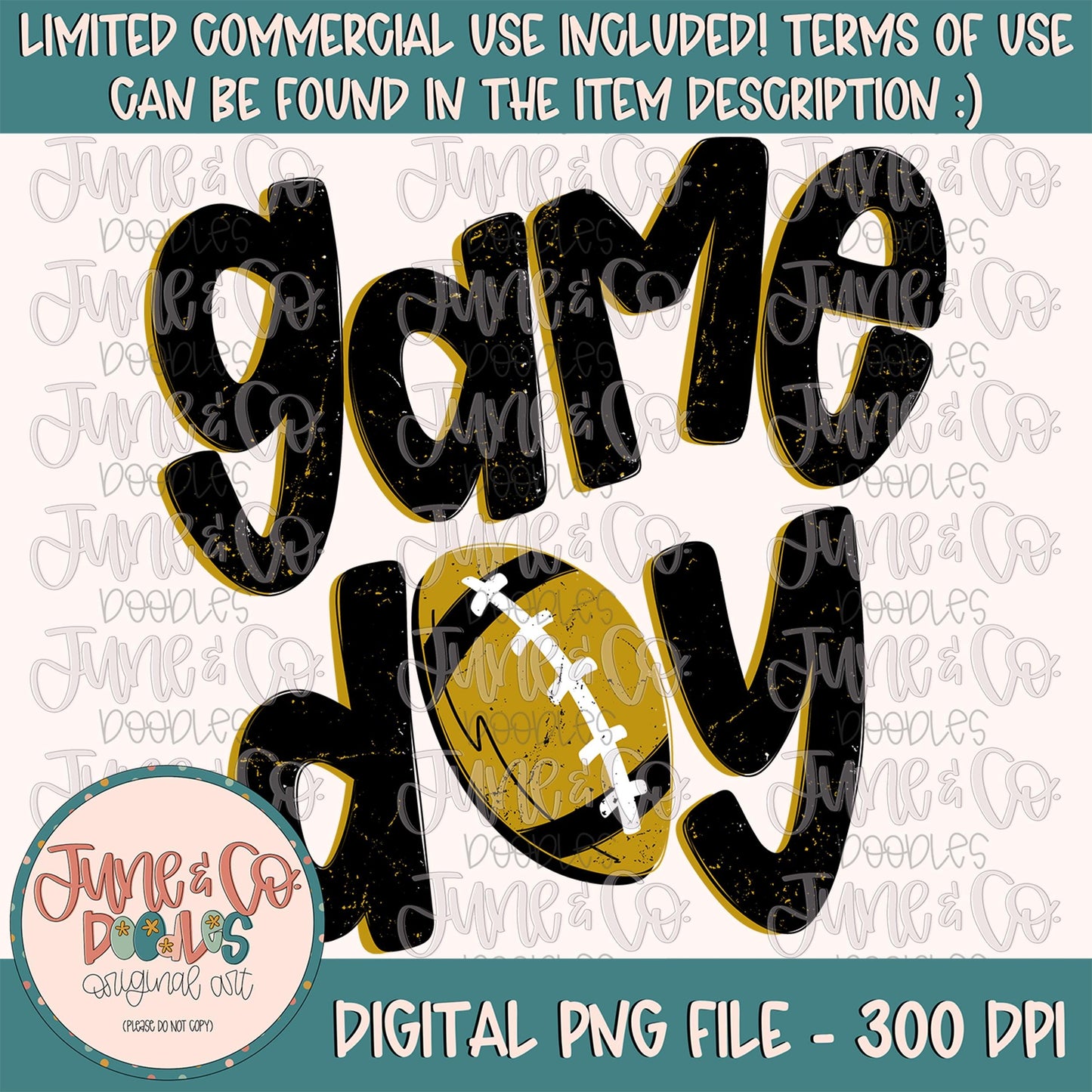 Football Game Day PNG| Your Team Colors Sublimation File| Team Spirit Shirt Design| Hand Lettered Printable Art| Made To Order Download