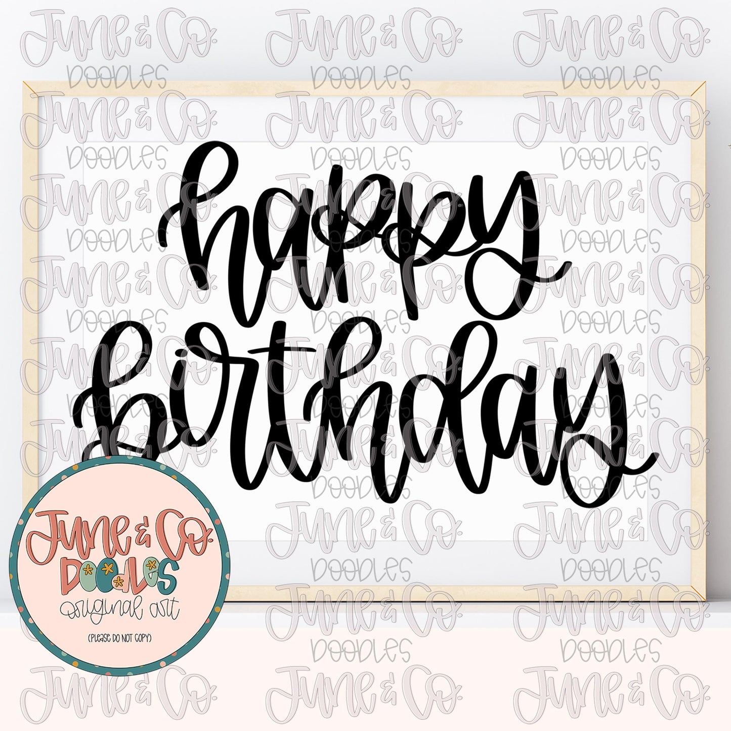 Happy Birthday Lettering PNG| Birthday Calligraphy| Party Banner Lettering| Greeting Card Lettering| Hand Lettered SVG| Instant Download