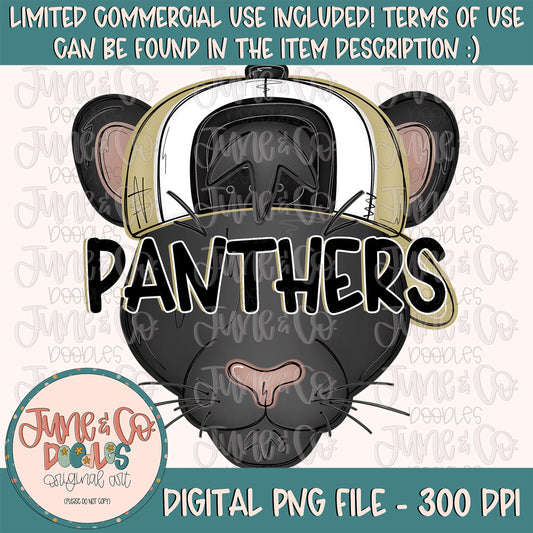 Boy Panthers PNG| Panther Mascot Sublimation File| Boys Game Day Shirt Design| Hand Drawn Printable Art| Instant Download