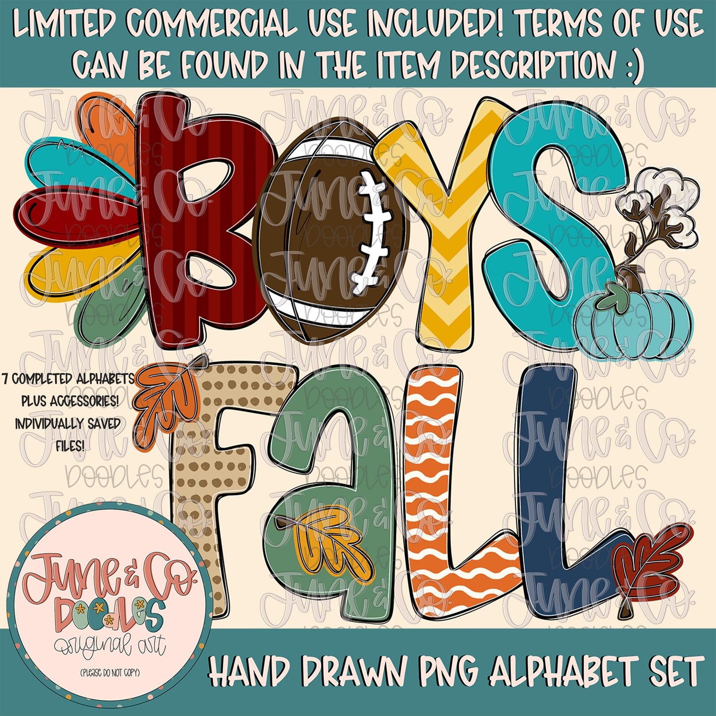 Boys Fall Alphabet Set- PNG| Boys Fall Alpha| Individually Saved Letters| Boys Fall Letters| Doodle Letters PNG| Digital Download