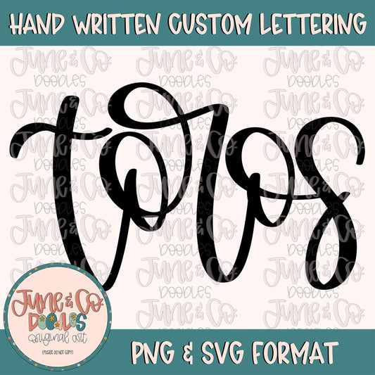 Toros Mascot Lettering PNG| Team Spirit Sublimation File| Sports Team SVG| Hand Lettered Printable Art| Instant Download