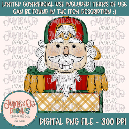 Cool Nutcracker PNG| Nutcracker With Hat Sublimation File| Holiday Name Plate PNG| Boys Christmas Design| Hand Drawn Art| Digital Download