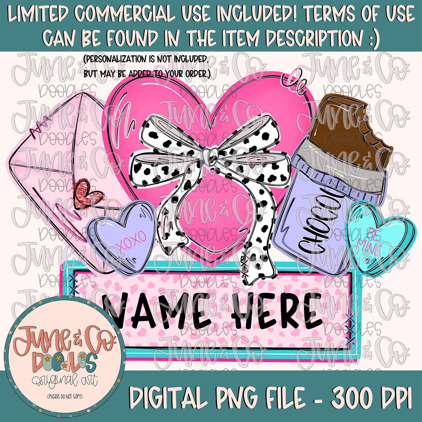 Girls Valentine's Things PNG| Valentine's Day Favorites Sublimation File| Girly V-Day Shirt Design| Hand Drawn Art| Digital Download