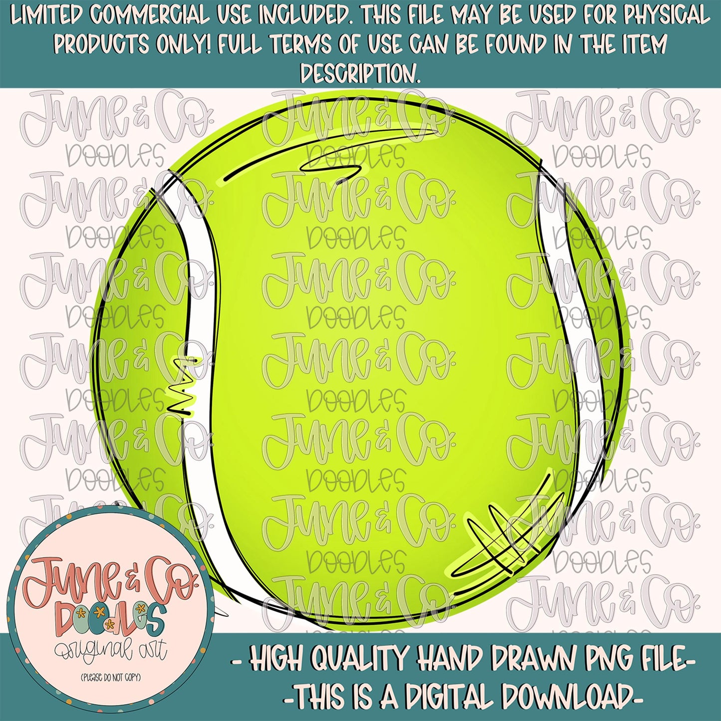 Sketchy Tennis Ball PNG| Hand Drawn Tennis Ball Sublimation File| Sports Team Shirt Design| Hand Sketched Printable Art| Digital Download