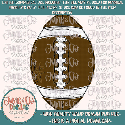 Sketchy Football PNG| Hand Drawn Football Sublimation File| Sports Team Game Day Shirt Design| Hand Drawn Printable Art| Digital Download