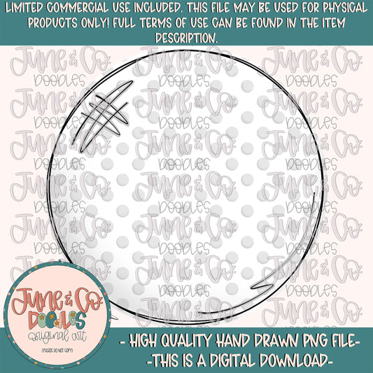 Sketchy Golf Ball PNG| Hand Drawn Golf Ball Sublimation File| Sports Team Shirt Design| Hand Sketched Printable Art| Digital Download