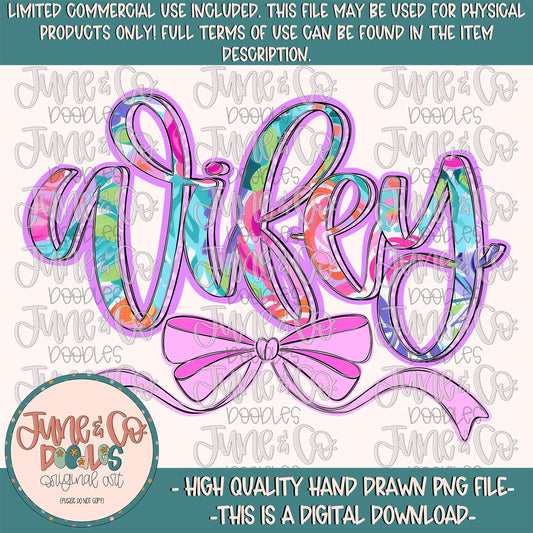Bright Floral Wifey PNG| Wifey With Bow Sublimation File| Modern Calligraphy Shirt Design| Hand Lettered Printable Art| Digital Download