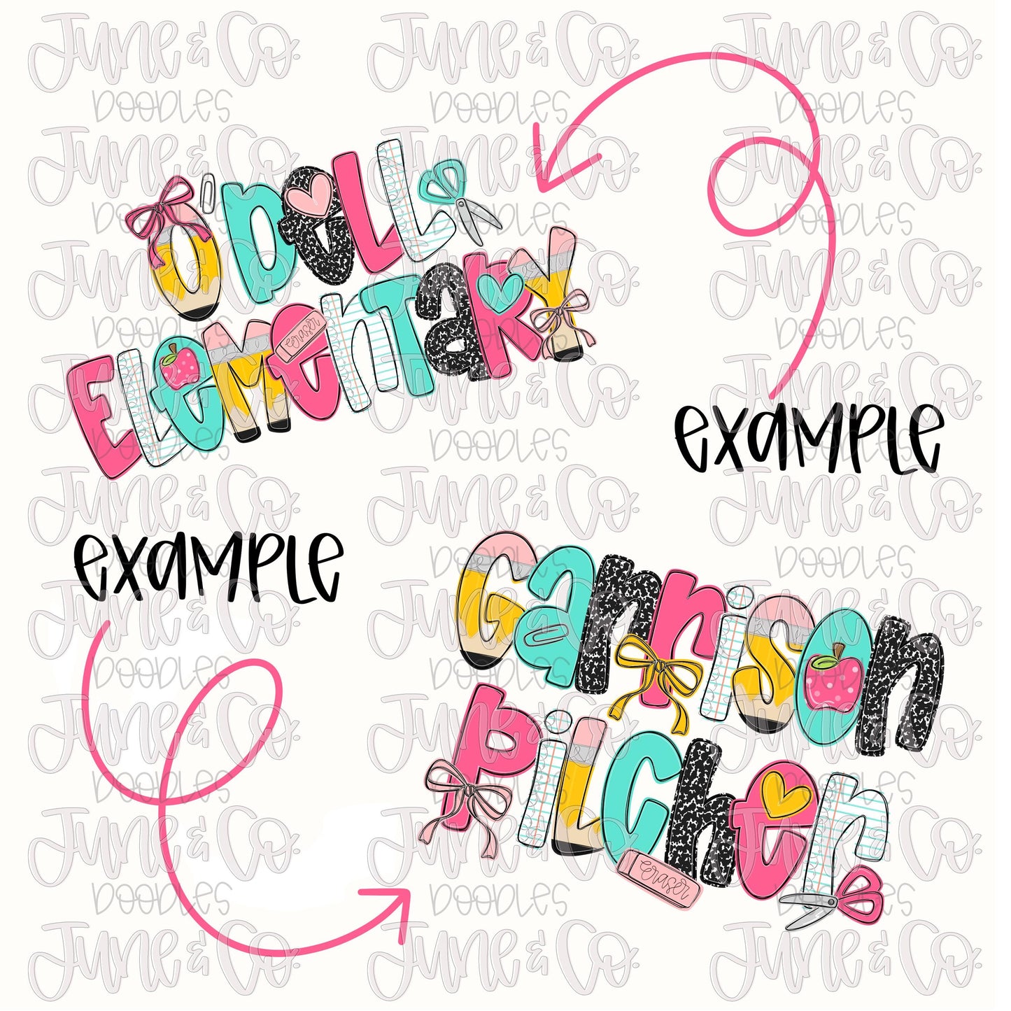 Teach Me Alpha Custom PNG| Made To Order Back To School |Doodle Letter Word/Name By Request| Hand Drawn Art| Digital Download