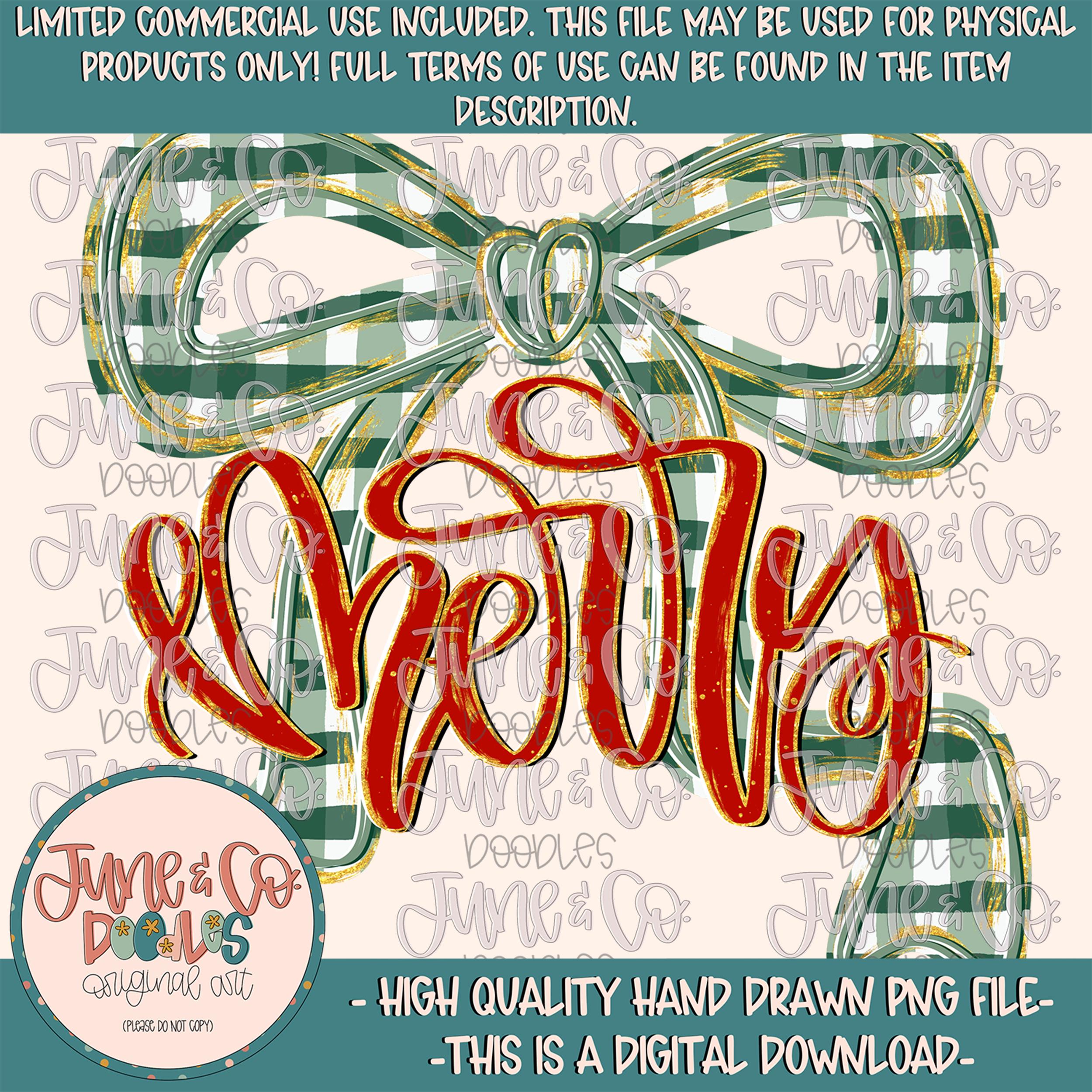 Merry Bow PNG| Coquette Holiday Sublimation File| Preppy Christmas Shi ...