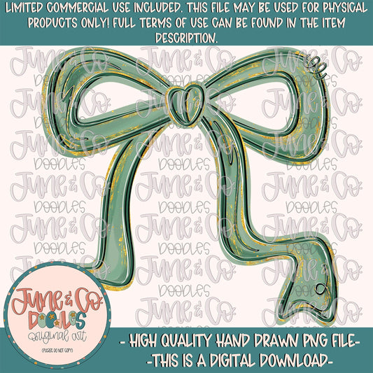 Sage Green Bow PNG| Coquette Holiday Sublimation File| Preppy Christmas Shirt Design| Girly Christmas Bow| Hand Drawn Art| Digital Download