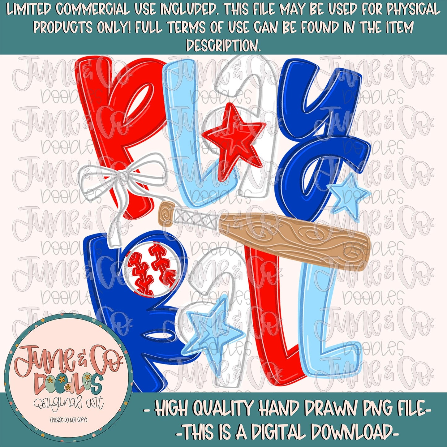 Play Ball- Baseball PNG| Baseball Season Sublimation File| Spring Sports Shirt Design| Hand Lettered Printable Art| Digital Download