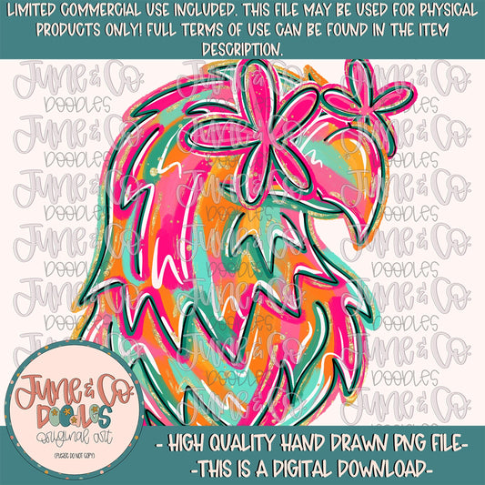 Flower Power Eagle PNG| Painted Eagles Mascot Sublimation File| Girly Game Day Shirt Design| Hand Drawn Art| Digital Download