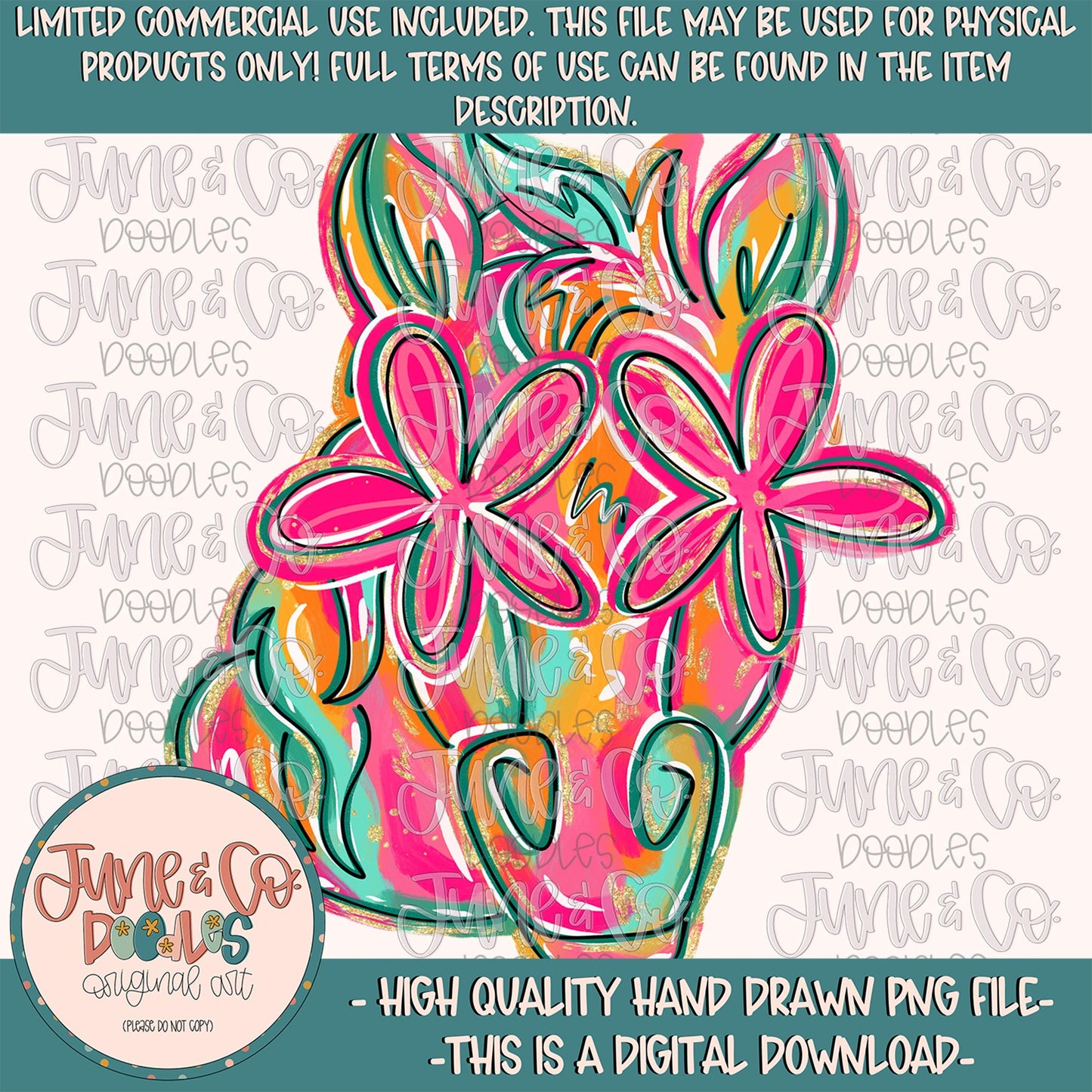 Flower Power Mustang PNG| Painted Mustangs Mascot Sublimation File| Girly Game Day Shirt Design| Hand Drawn Art| Digital Download