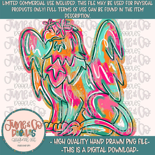Flower Power Griffin PNG| Painted Griffins Mascot Sublimation File| Girly Game Day Shirt Design| Hand Drawn Art| Digital Download