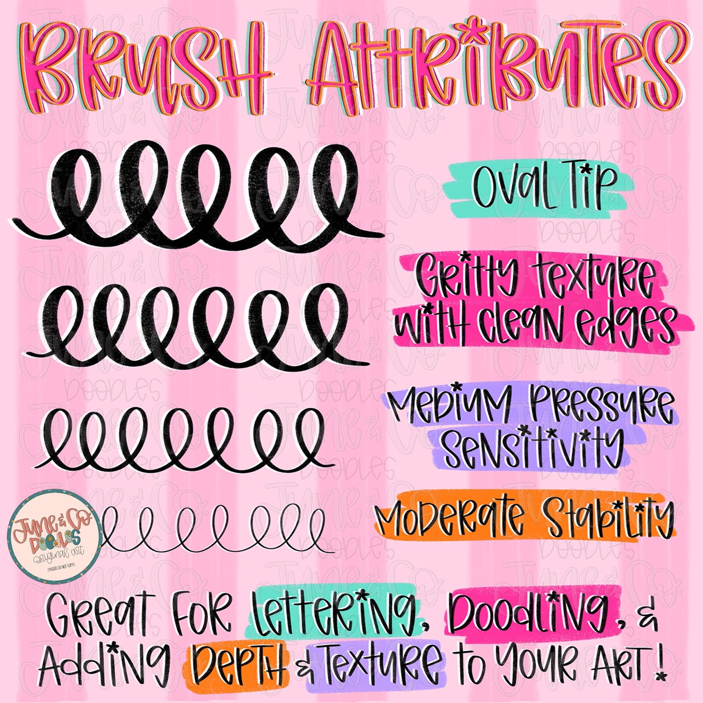 Juniper Procreate Brush| Textured Hand Lettering Brush For Procreate| Modern Calligraphy Brush| Gritty Outline Brush File