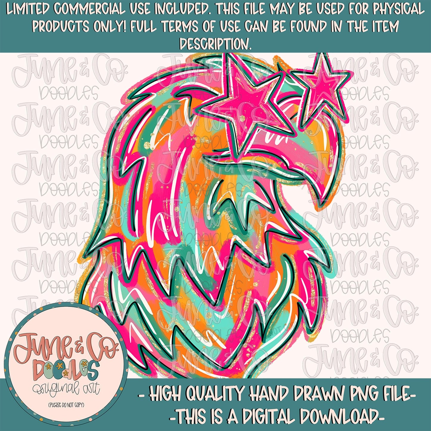 Painted Eagle With Stars PNG| Brush Stroke Eagles Mascot Sublimation File| Girly Game Day Shirt Design| Hand Drawn Art| Digital Download