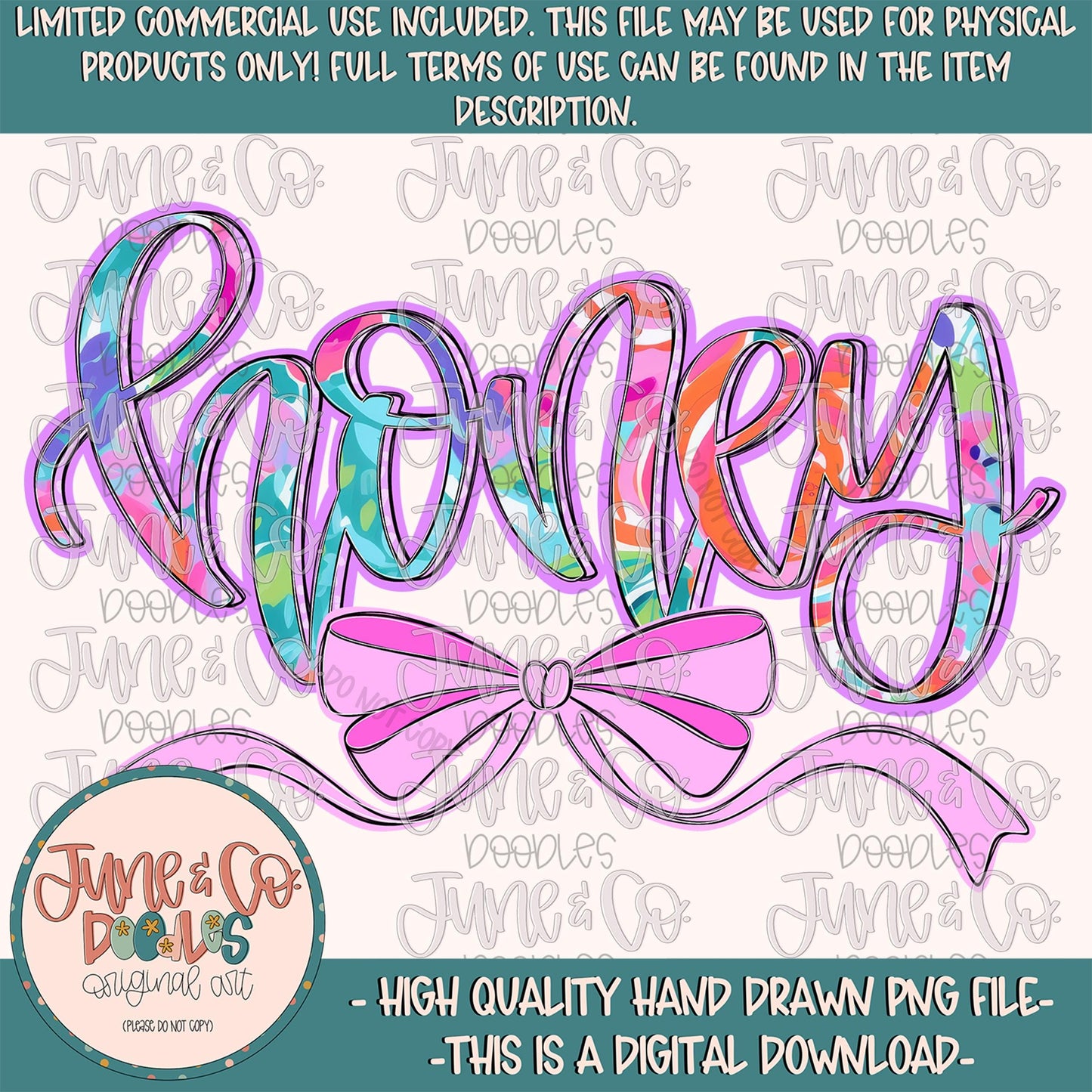Bright Floral Honey PNG| Honey With Bow Sublimation File| Floral Mother's Day Shirt Design| Hand Lettered Printable Art| Digital Download
