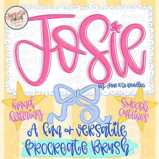 Josie Procreate Brush| Hand Lettering Brush For Procreate| Modern Calligraphy Brush| Smooth Outline Brush File