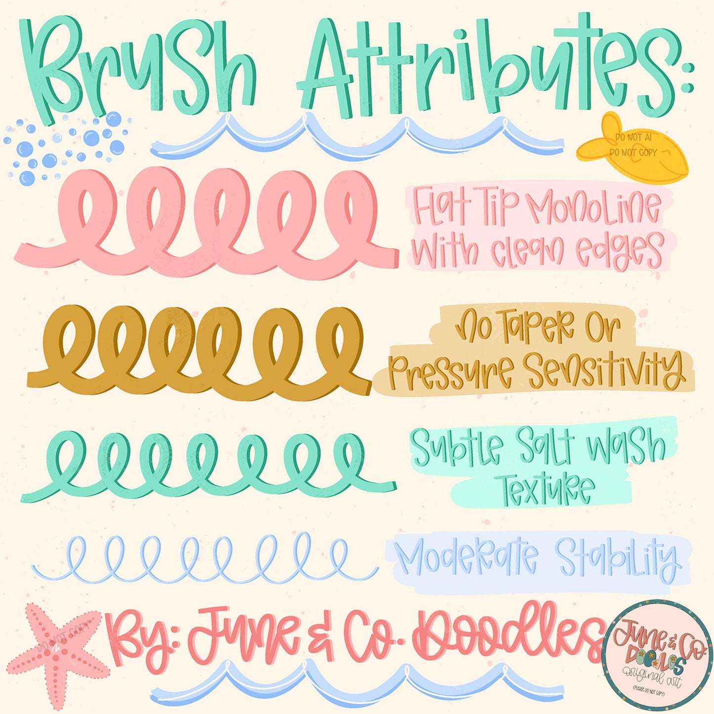 Salty Procreate Brush| Flat Tipped Monoline Brush For Procreate| Modern Calligraphy Brush| Textured Outline Brush File