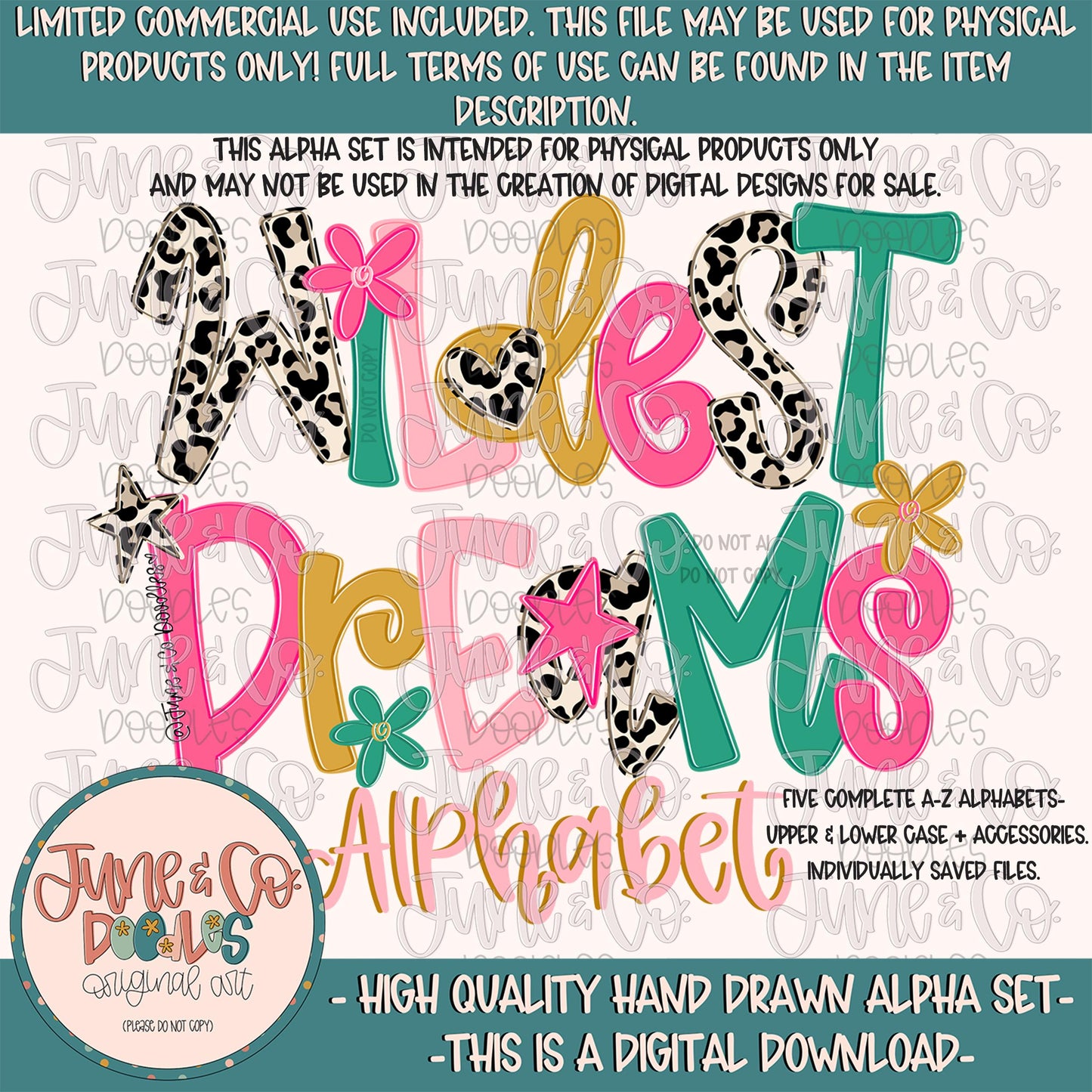 Wildest Dreams Alphabet Set- PNG| Whimsical Doodle Alpha Bundle| Individually Saved Letters| A-Z Doodle Letters PNG| Digital Download