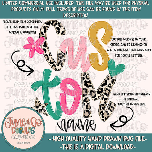 Wildest Dreams Alpha Custom PNG| Whimsical Made To Order Design| Doodle Letter Word/Name By Request| Hand Drawn Art| Digital Download