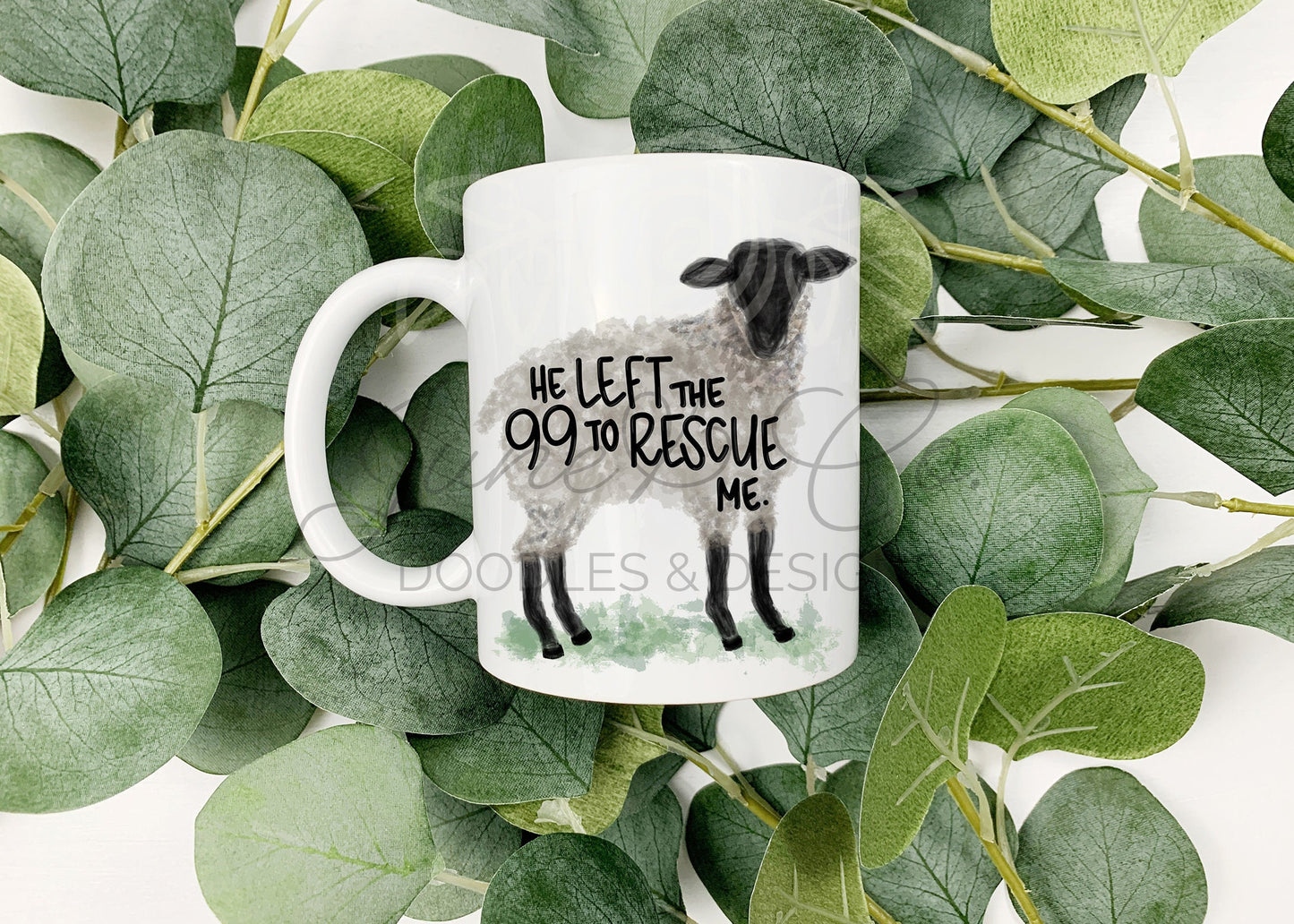 He Left The 99 Watercolor Sheep PNG Design