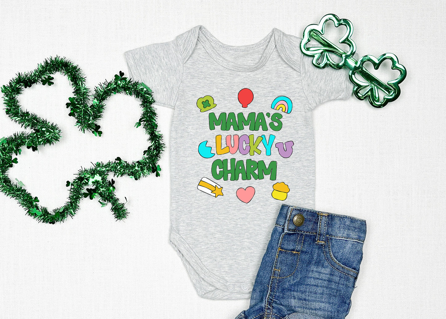 Mama's Lucky Charm PNG| St. Patrick's Day Sublimation File| Kid's St. Patricks Day Shirt Design| Hand Drawn Digital Art| Instant Download