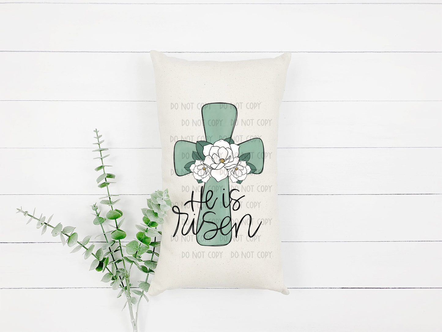 He Is Risen Magnolia Cross PNG| Matthew 28:6| Christian Easter Sublimation File| Faith Printable Art| Hand Lettered| Instant Download