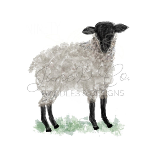 Watercolor Sheep PNG Design| Faceless Sheep Sublimation Design| Sheep Clip Art| Printable Art| Instant Download