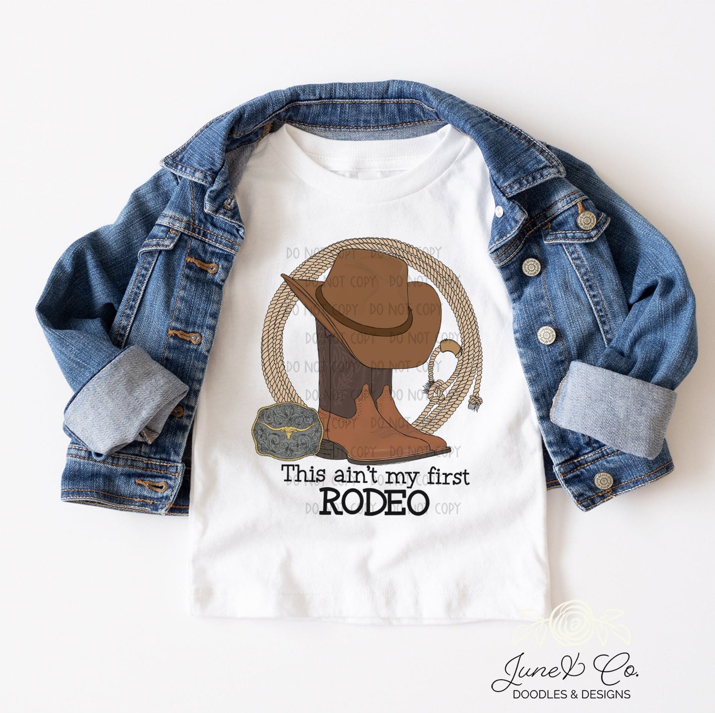 This Ain't My First Rodeo PNG| Rodeo Sublimation File| Kids Rodeo Shirt Design| Western Cowboy Printable Art| Hand Drawn| Instant Download