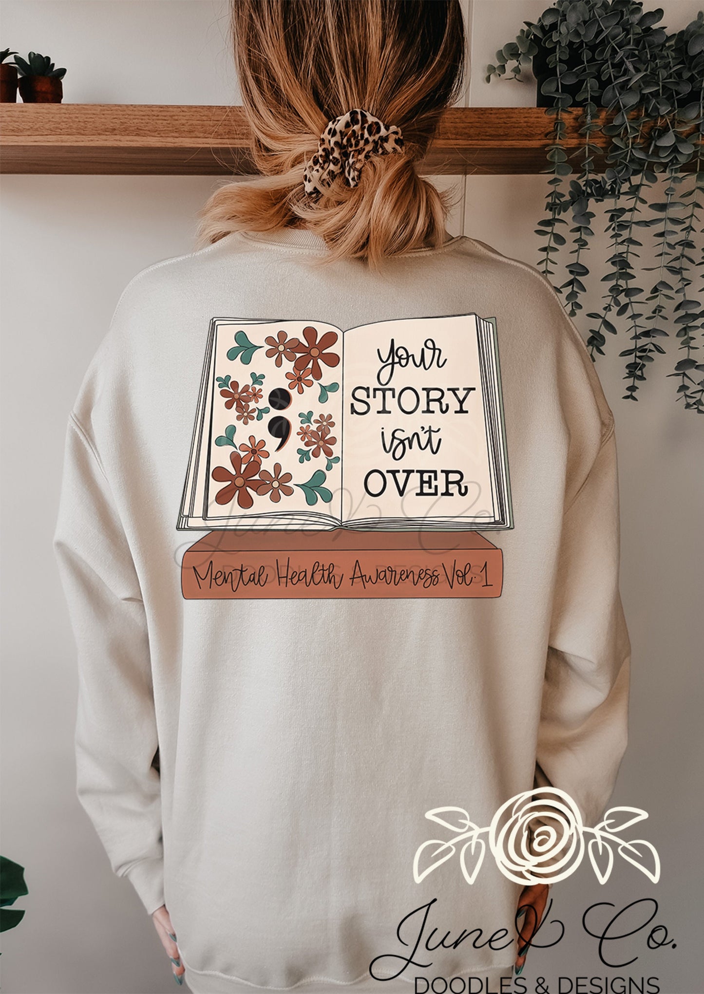 Your Story Isn't Over PNG| Mental Health Awareness Sublimation File| Semicolon Shirt Design| Hand Lettered Printable Art| Instant Download