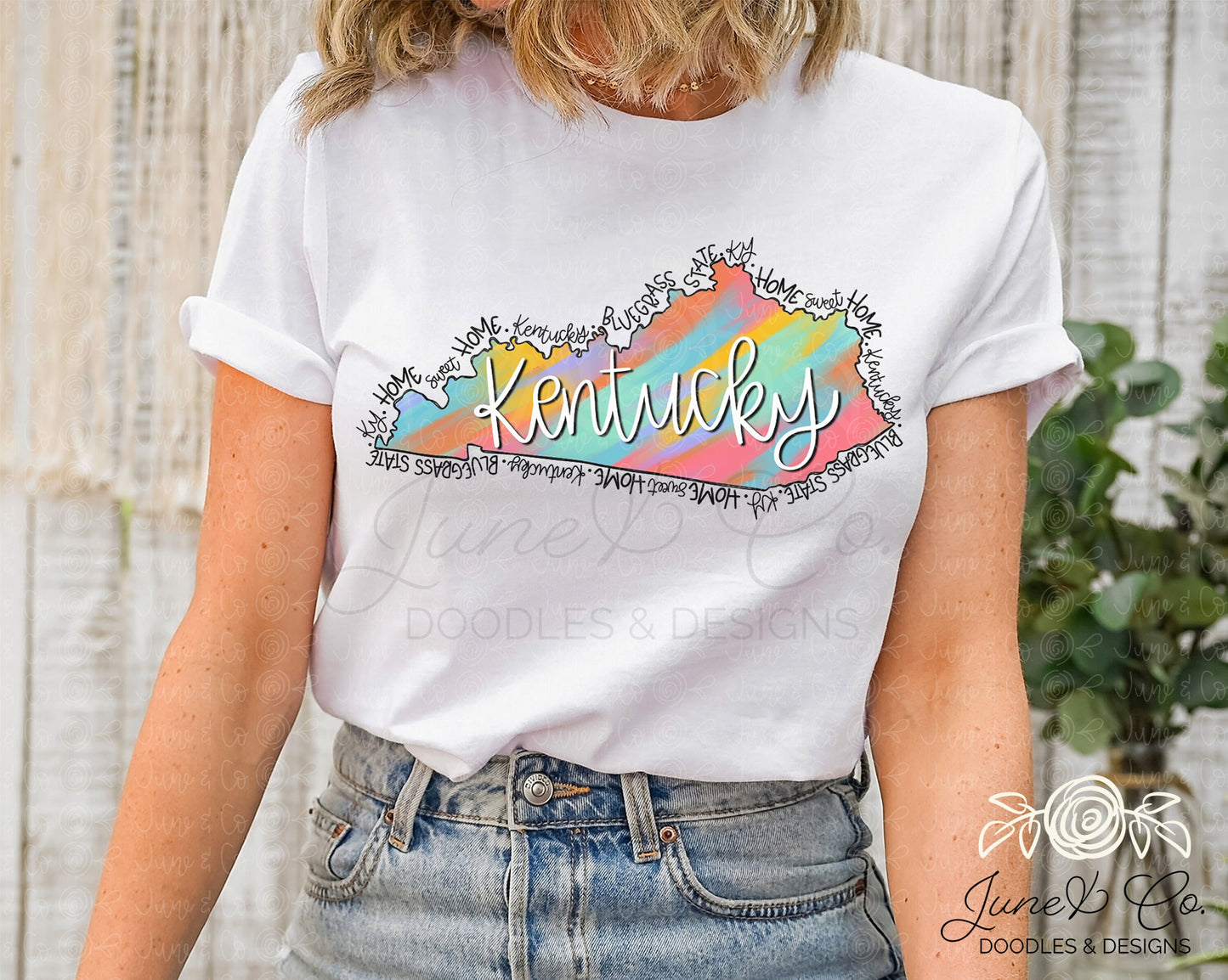 Colorful Painted State of Kentucky PNG| Kentucky Silhouette Sublimation File| Bluegrass State Shirt Design| Custom State Digital Art