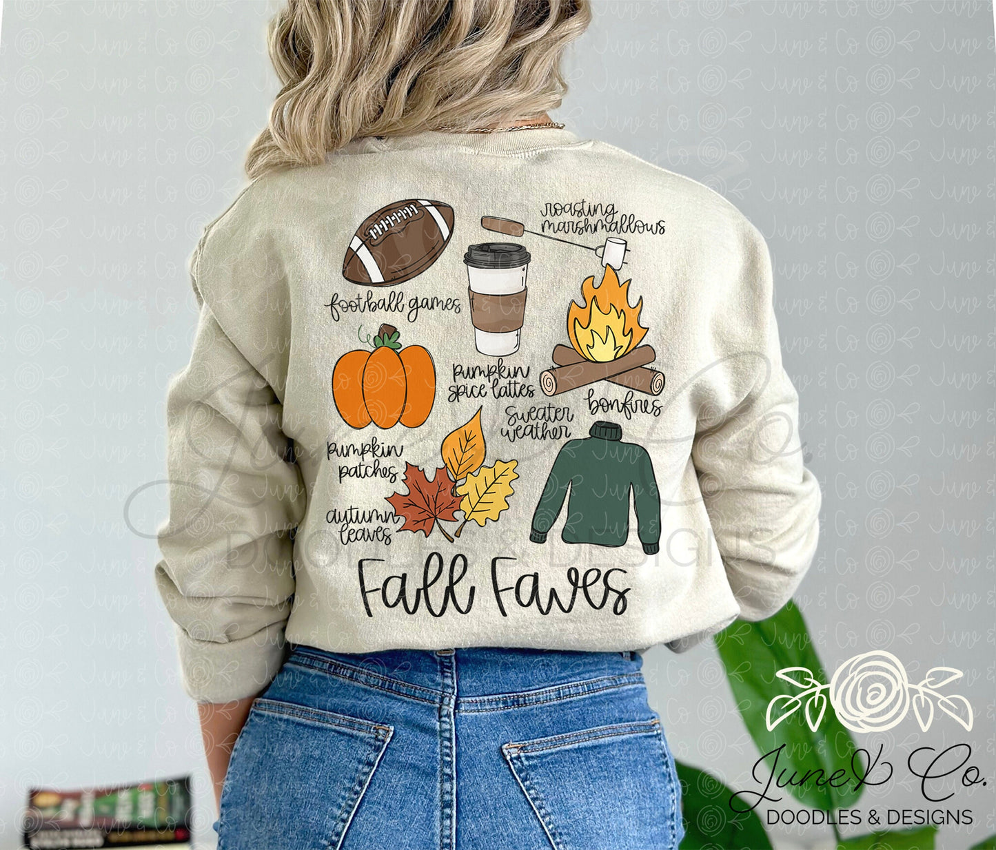 Fall Faves PNG| Fall Season Sublimation File| Favorite Fall Things Shirt Design| Hand Lettered Printable Art| Instant Download