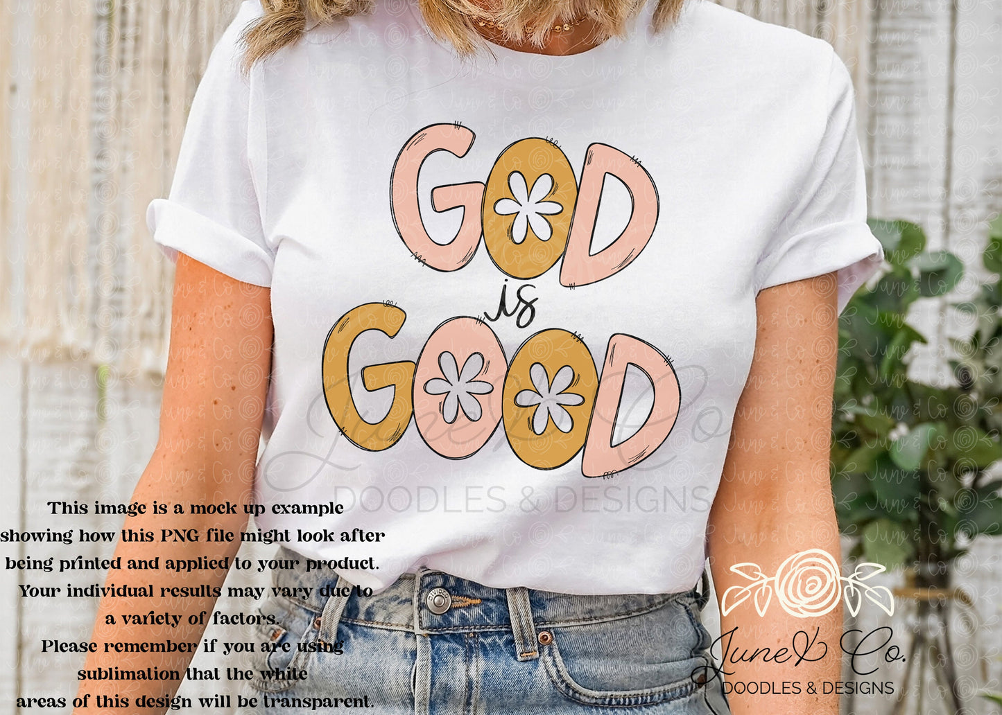 God Is Good PNG| Christian Sublimation File| Faith Doodles Shirt Design| Religious Graphic| Hand Lettered Printable Art| Instant Download