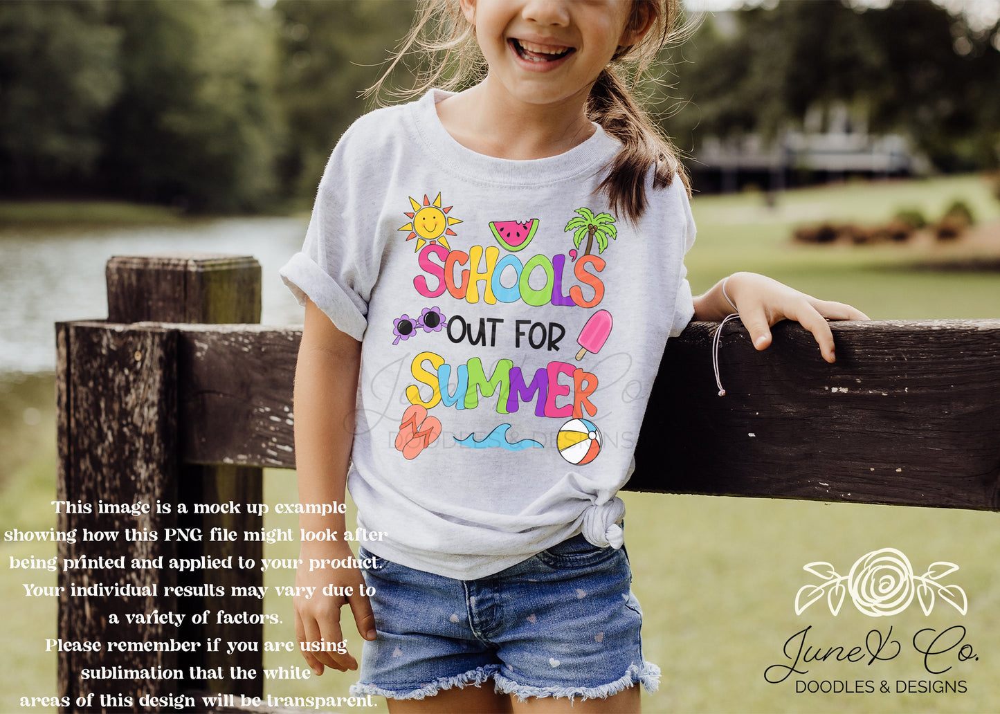 School's Out For Summer PNG| End of School Sublimation File| Bright Summer Shirt Design| Hand Lettered| Printable Art| Instant Download